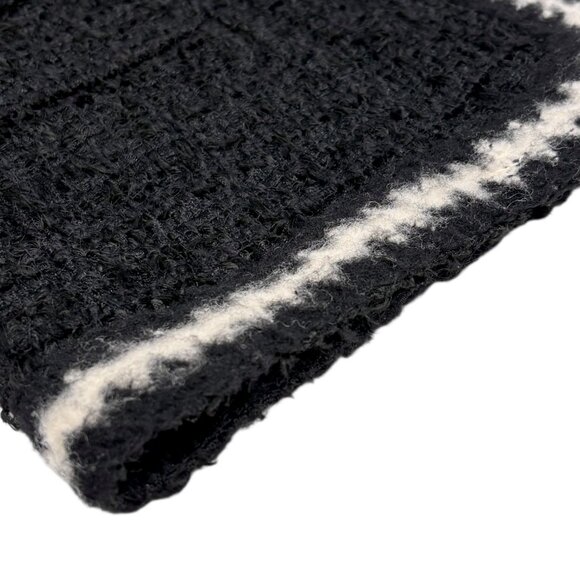 CHANEL Vintage 98A CC Logo Button Tweed Jacket #38 Black White Wool [106482] - Picture 7 of 12